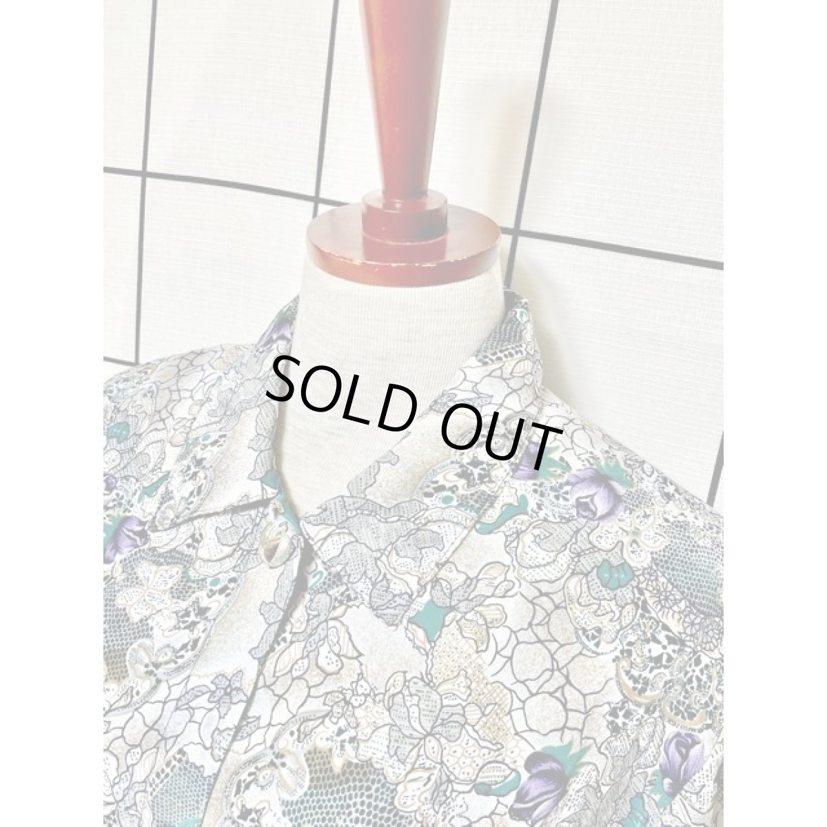 画像4: 花柄 オーバーサイズ レトロ アメリカ古着 長袖 シャツ ヴィンテージブラウス (4)