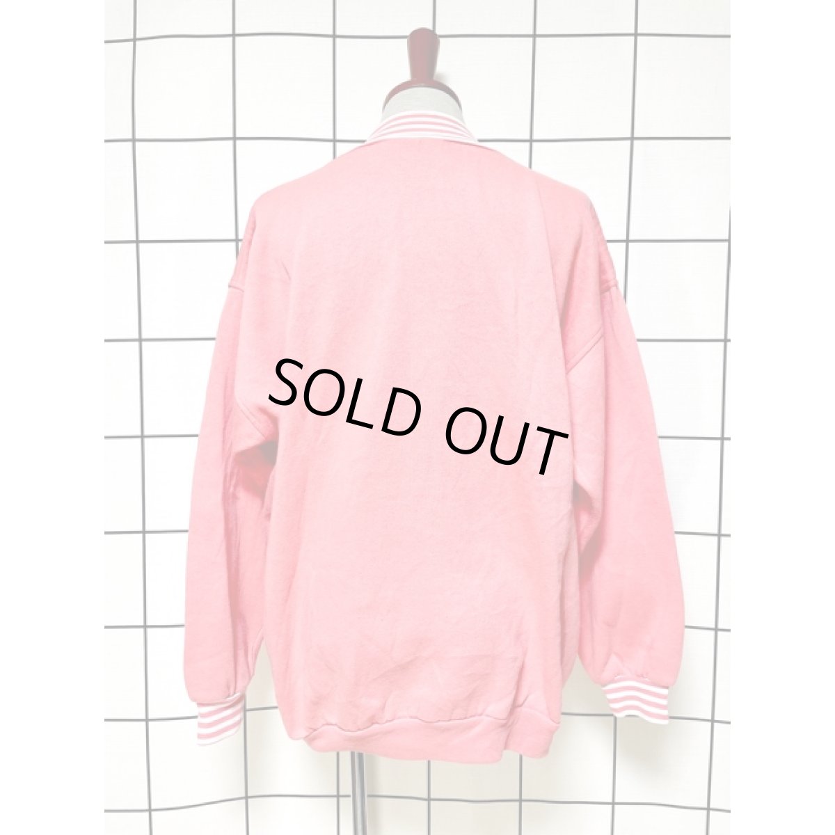 画像2: サーモンピンク ボーダー オーバーサイズ アメリカ古着 ヴィンテージ スウェット (2)