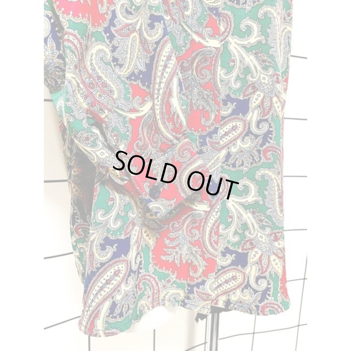 画像7: リボンタイ ペイズリーモチーフ アメリカ古着 レトロ シャツ ヴィンテージブラウス (7)