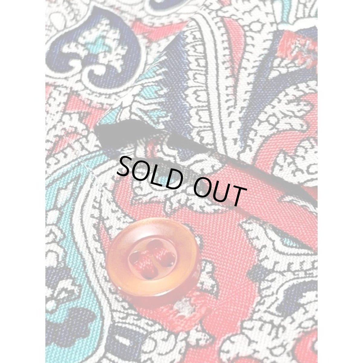 画像10: リボンタイ ペイズリー レッド アメリカ古着 レトロ シャツ ヴィンテージブラウス (10)