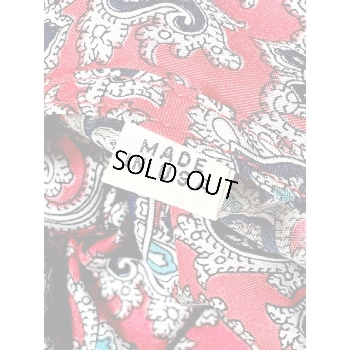 画像11: リボンタイ ペイズリー レッド アメリカ古着 レトロ シャツ ヴィンテージブラウス (11)