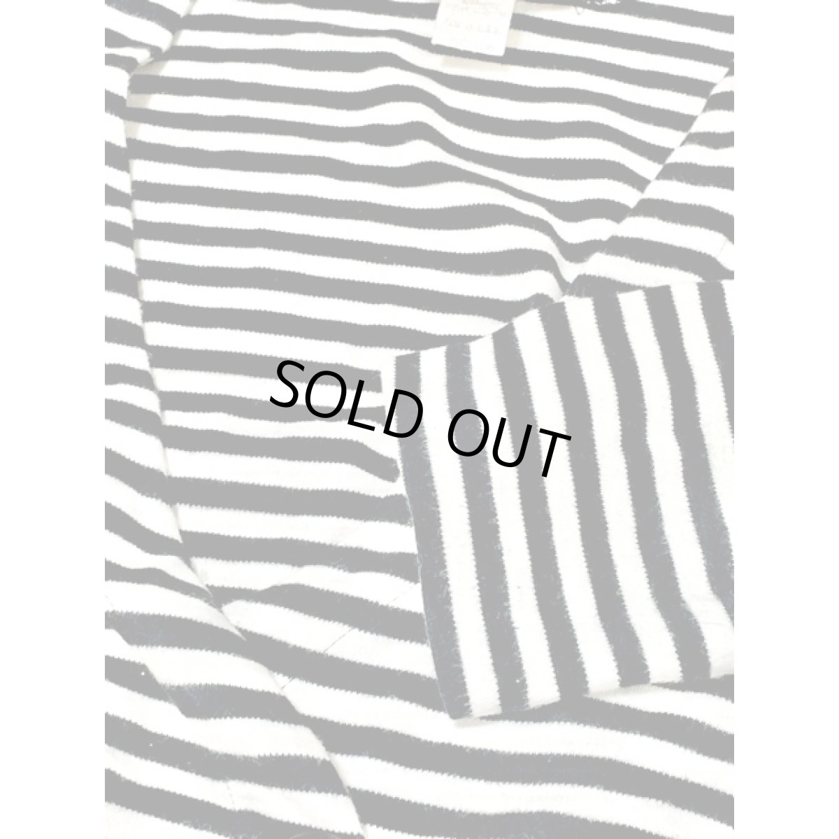 画像8: ボーダー ホワイト ブラック レトロ アメリカ古着 ヴィンテージカーディガン (8)