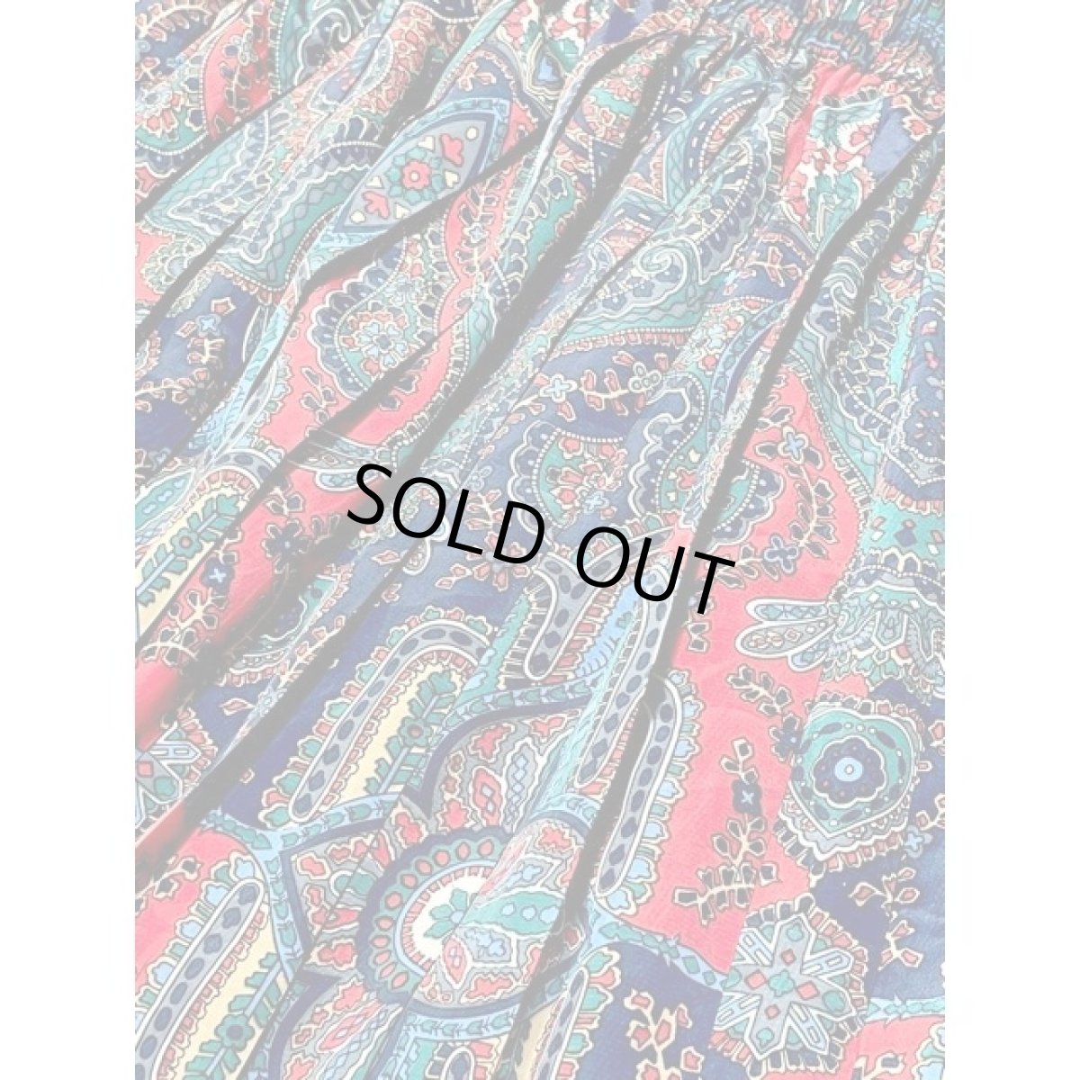 画像7: プリーツ スカーフ模様  ウエストゴム レトロ アメリカ古着 ヴィンテージスカート (7)