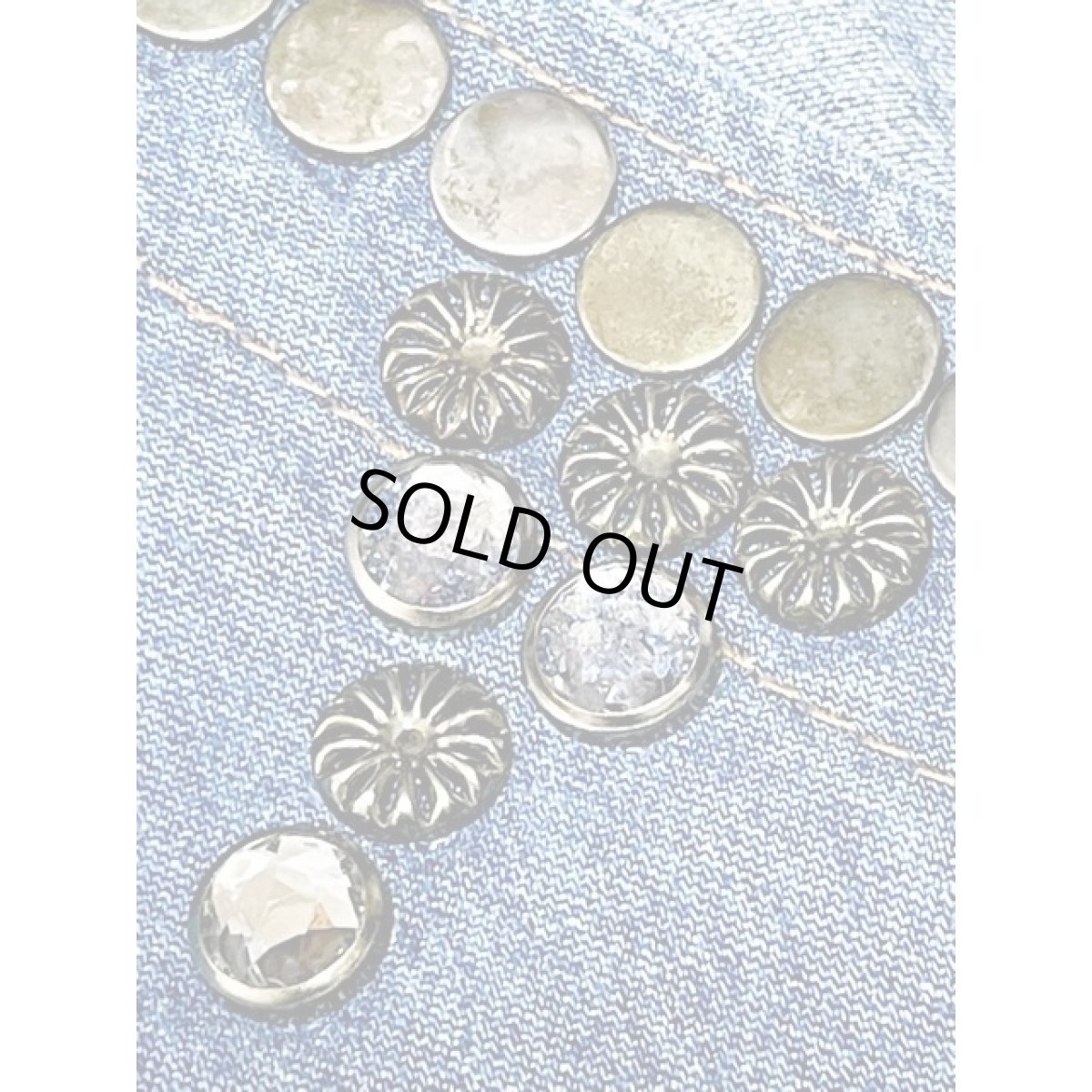 画像9: デニム オーバーサイズ スタッズ ハートボタン ノーカラー アメリカ古着 ジャケット (9)