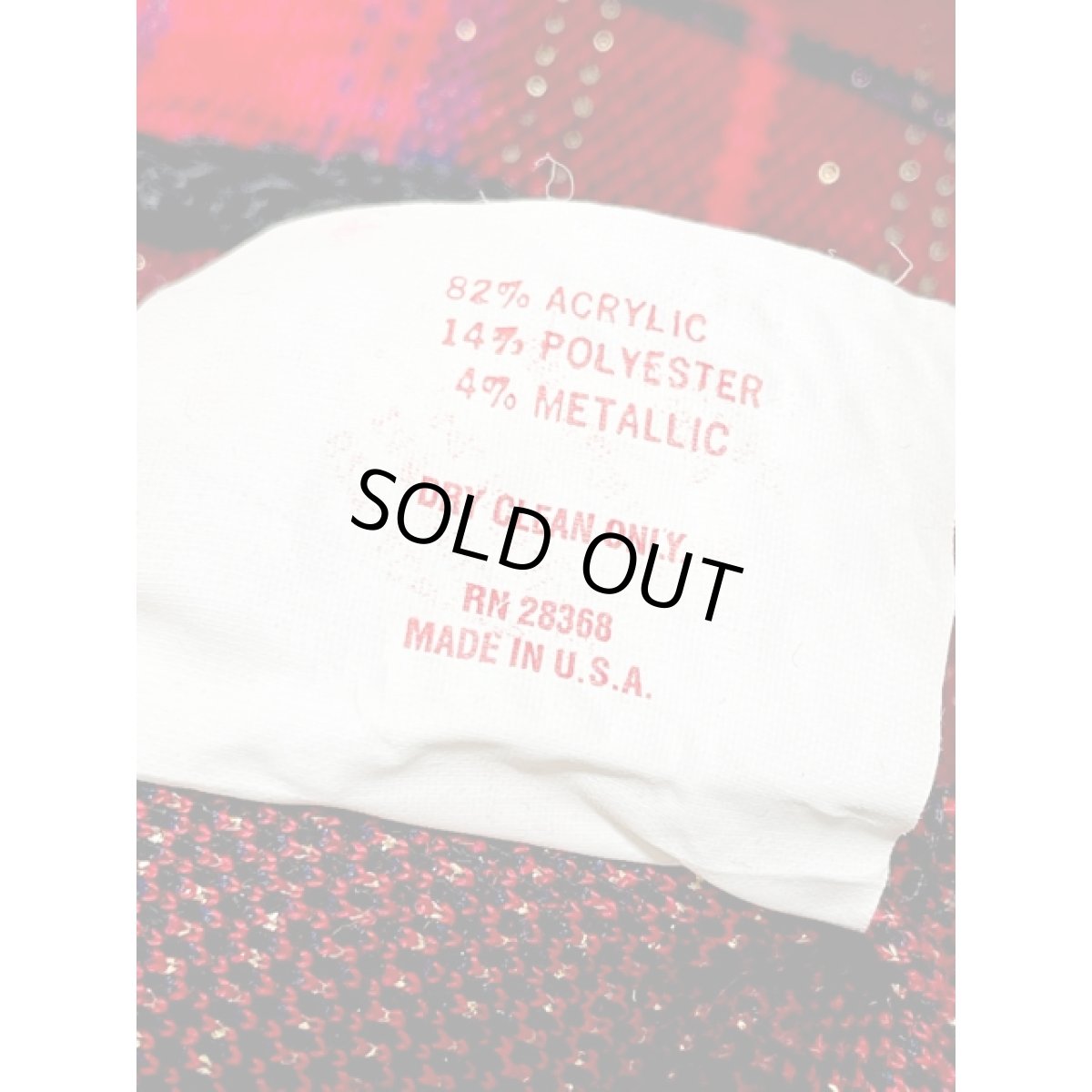 画像17: チェック ニット ベロア切り替え ブレード装飾 高級感 UNIONMADE アメリカ古着 ヴィンテージロングドレス (17)