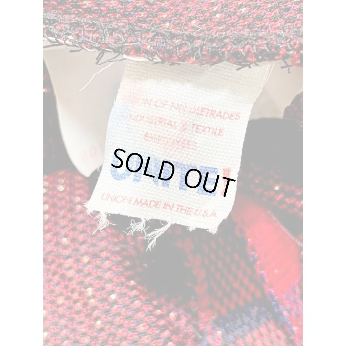 画像16: チェック ニット ベロア切り替え ブレード装飾 高級感 UNIONMADE アメリカ古着 ヴィンテージロングドレス (16)