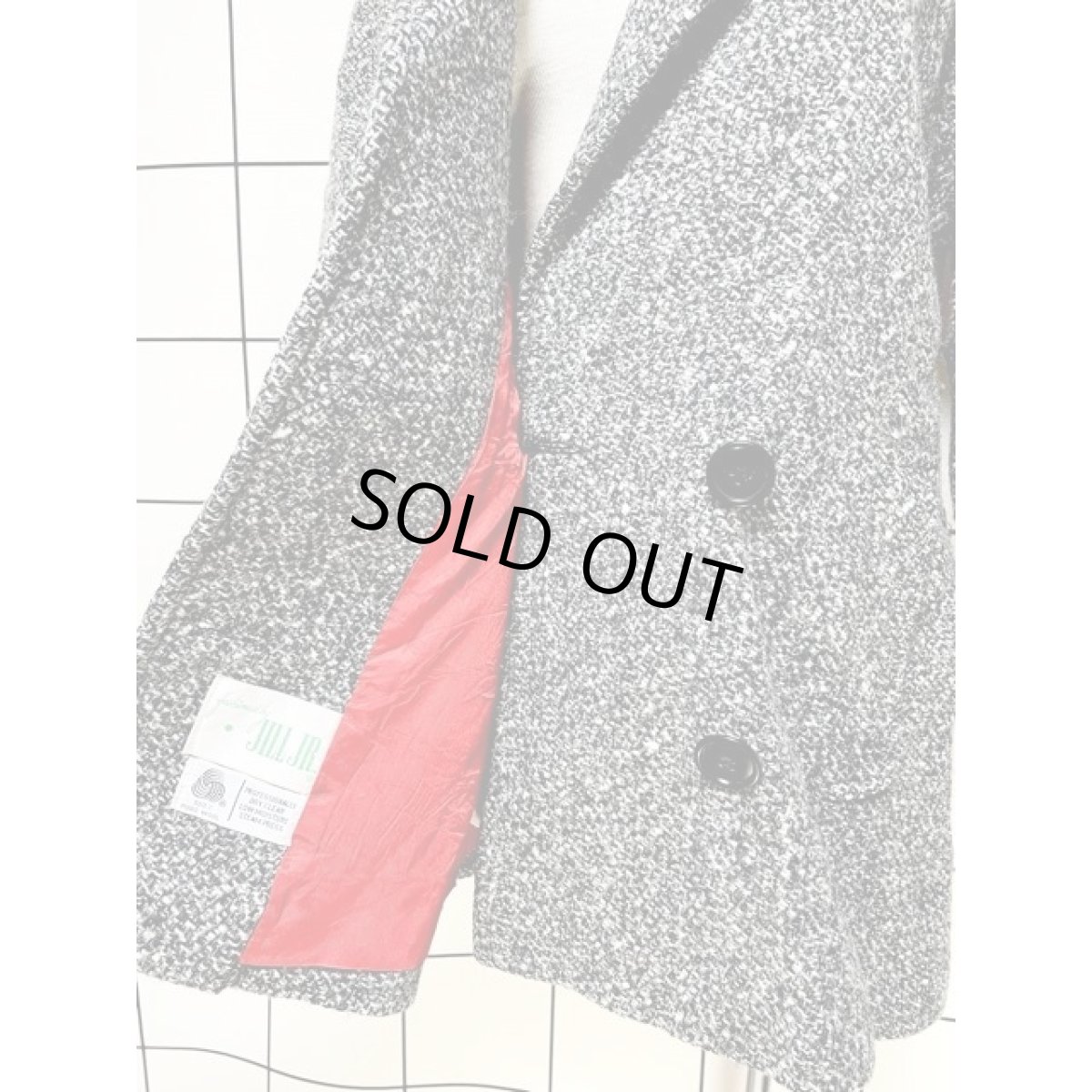 画像9: ツイード JILLJR. ウール ダブルボタン レトロ アメリカ古着 ヴィンテージコート (9)