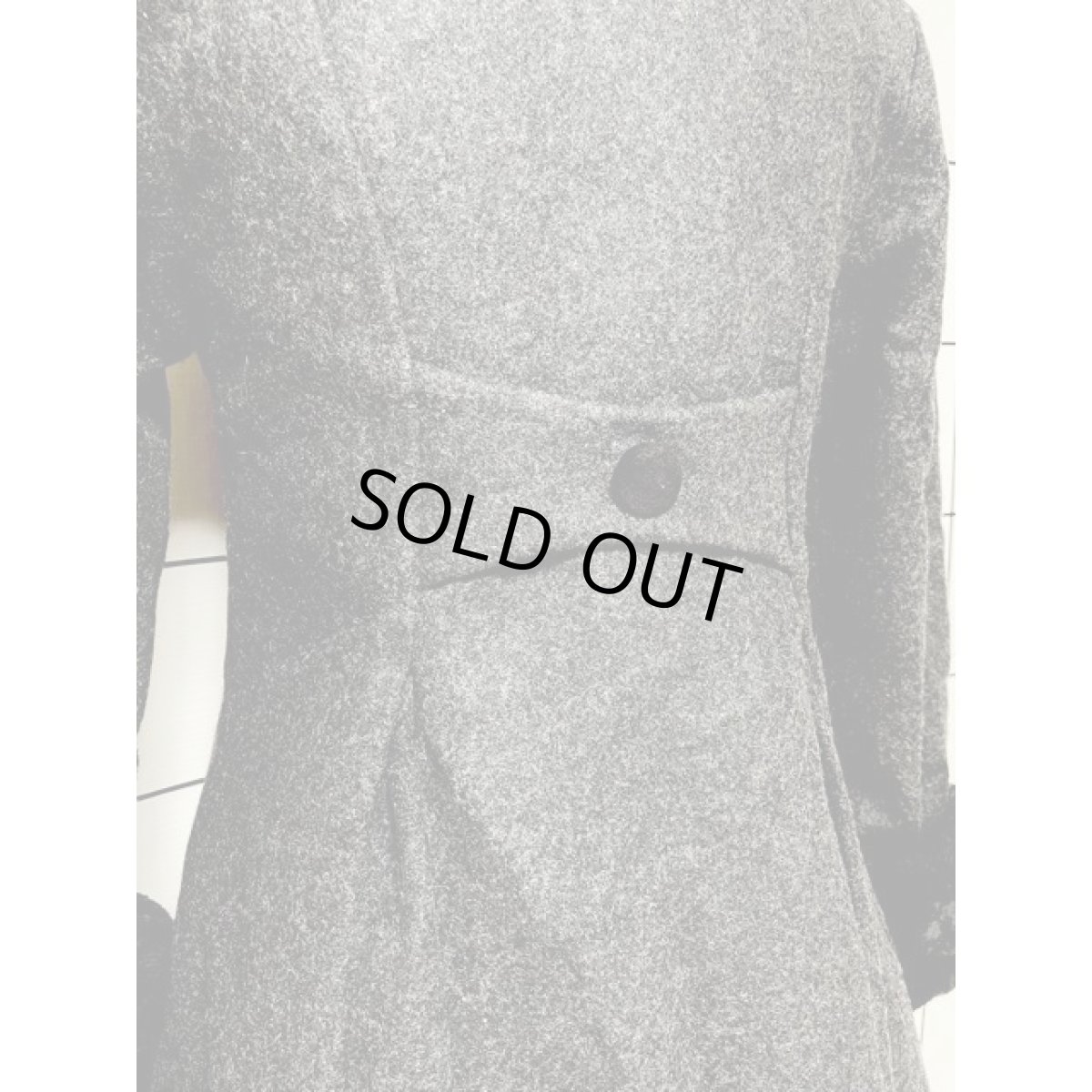 画像3: ファー Aライン ウール 上品 上質 クラシカル グレー ブラック 古着 ヴィンテージ コート (3)