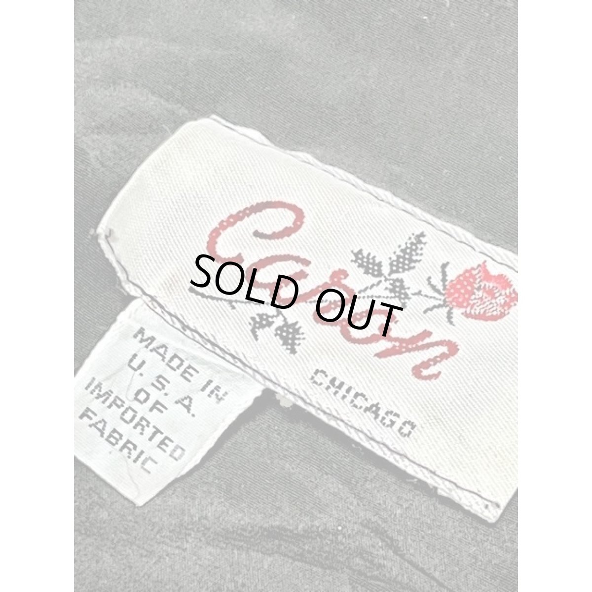 画像13: バタフライ刺繍パッチ マスタードカラー ウエストゴム レトロ 長袖 アメリカ古着 ヴィンテージワンピース (13)