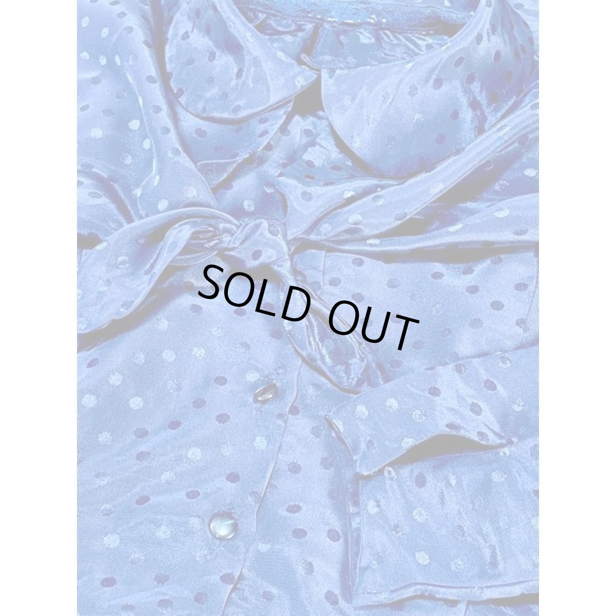 画像12: ★★50％OFF BIGSALE 対象商品★★ ネイビー ドット織り フロントリボン アメリカ古着 ヴィンテージワンピース (12)