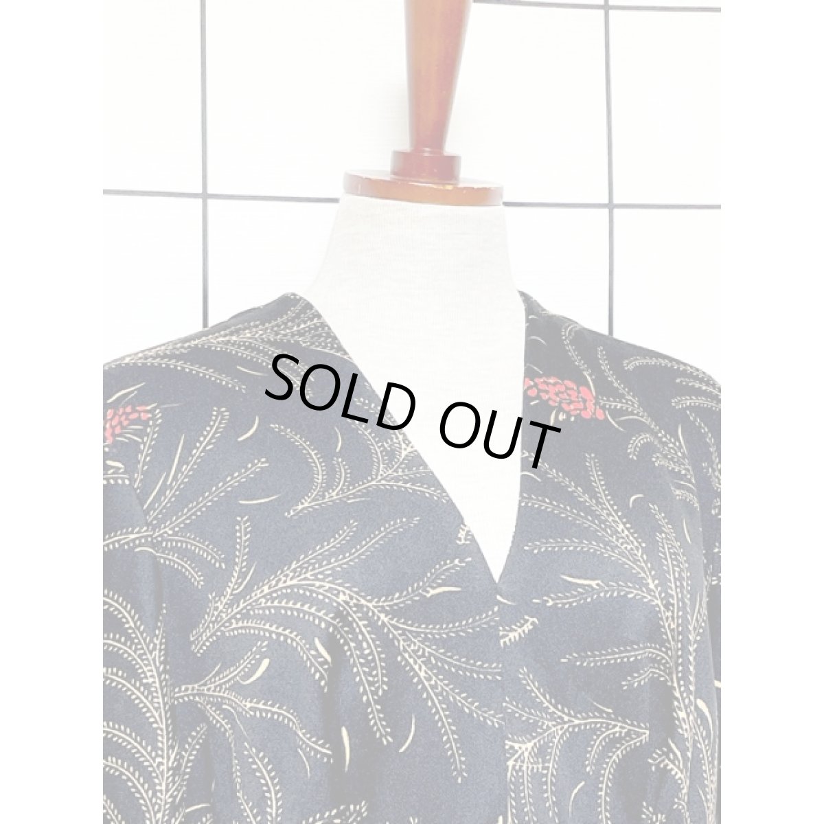 画像5: フランス製 結婚式や衣装にも 70's Vネック ブラック レトロ ヴィンテージロングドレス (5)