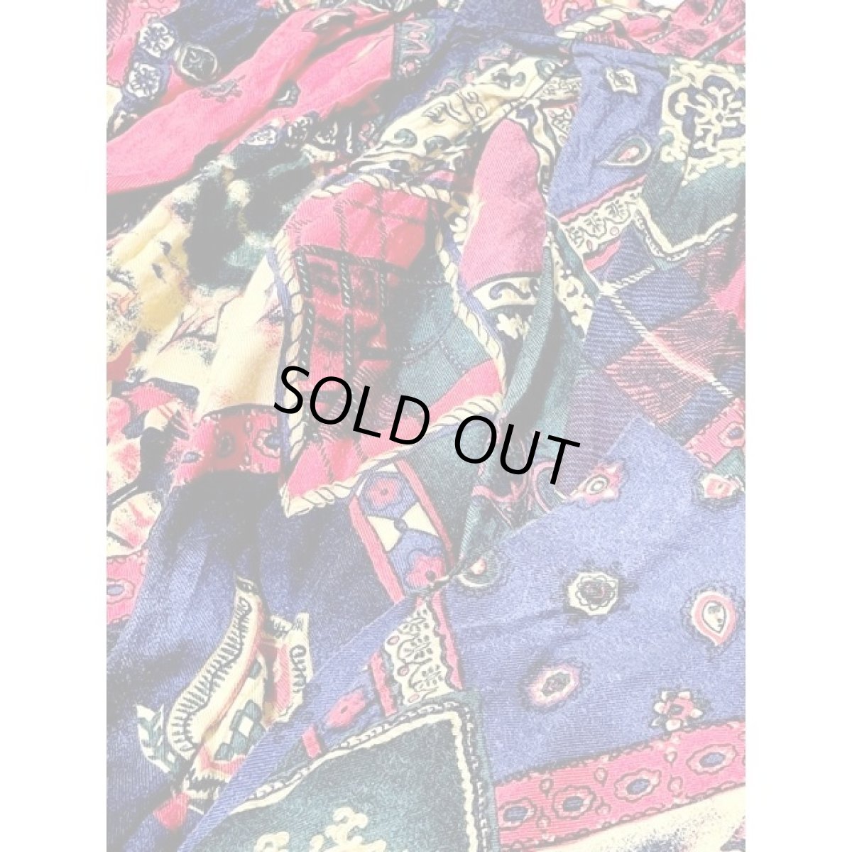 画像7: 馬柄 チェック柄 カラフル ウエストゴム レトロ アメリカ古着 ヴィンテージロングスカート (7)