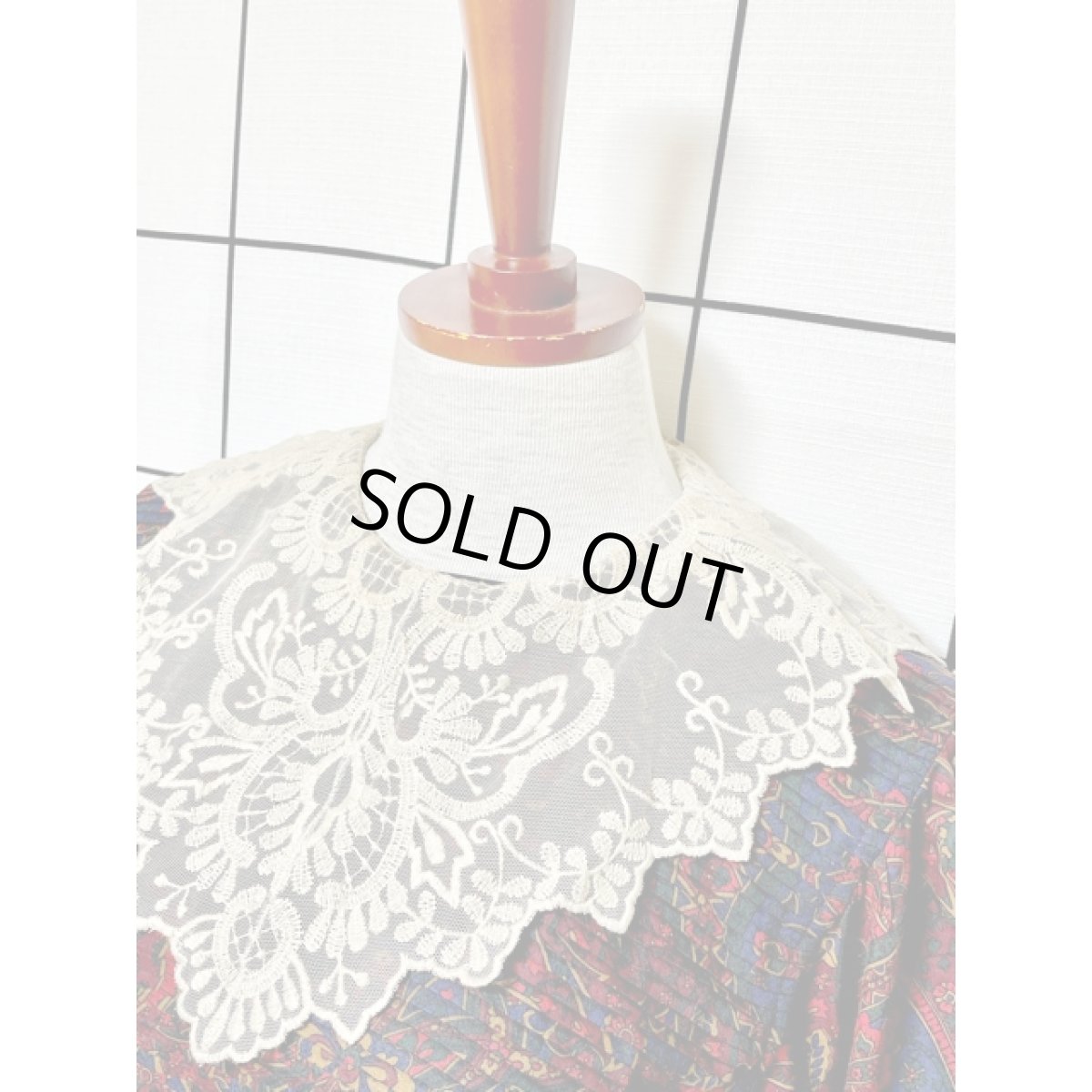 画像5: レース襟 フロントタック バックリボン ヴィンテージ アメリカ古着 ワンピース  (5)