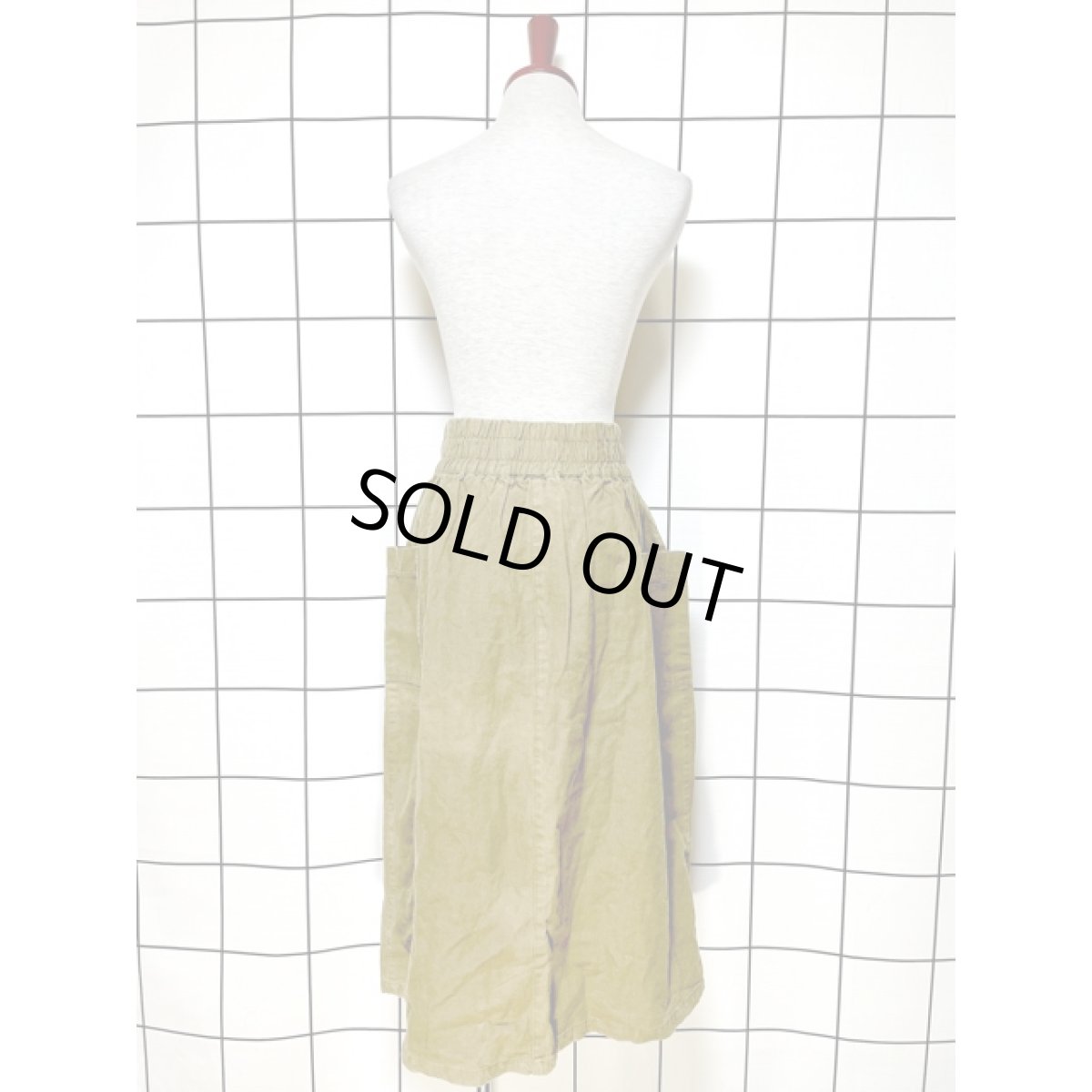 画像5: 無地 ウエストゴム レトロ アメリカ古着 ヴィンテージスカート (5)