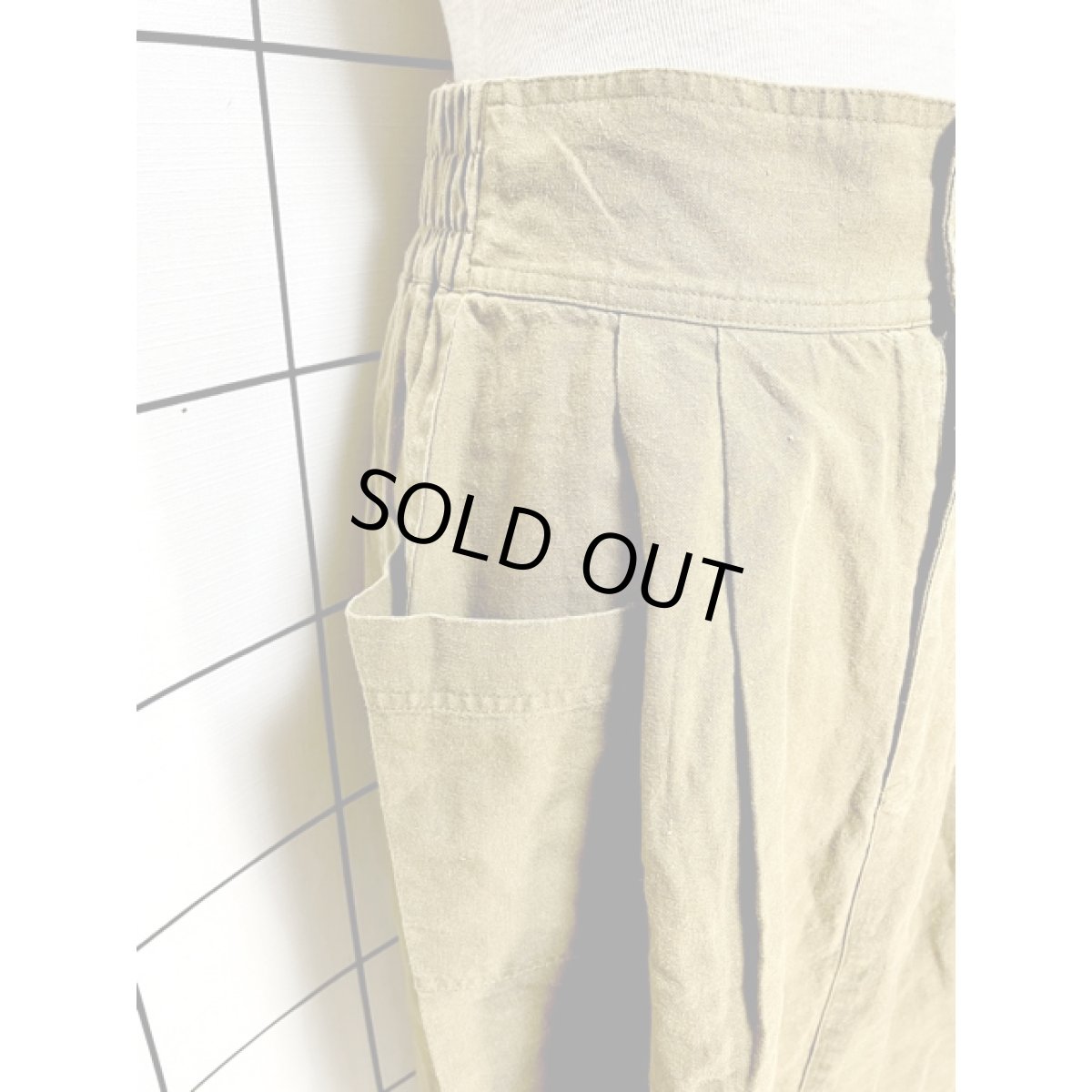 画像7: 無地 ウエストゴム レトロ アメリカ古着 ヴィンテージスカート (7)