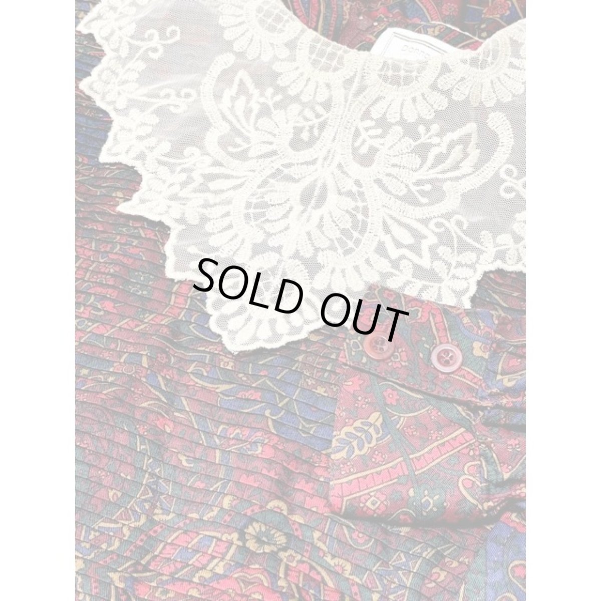 画像11: レース襟 フロントタック バックリボン ヴィンテージ アメリカ古着 ワンピース  (11)