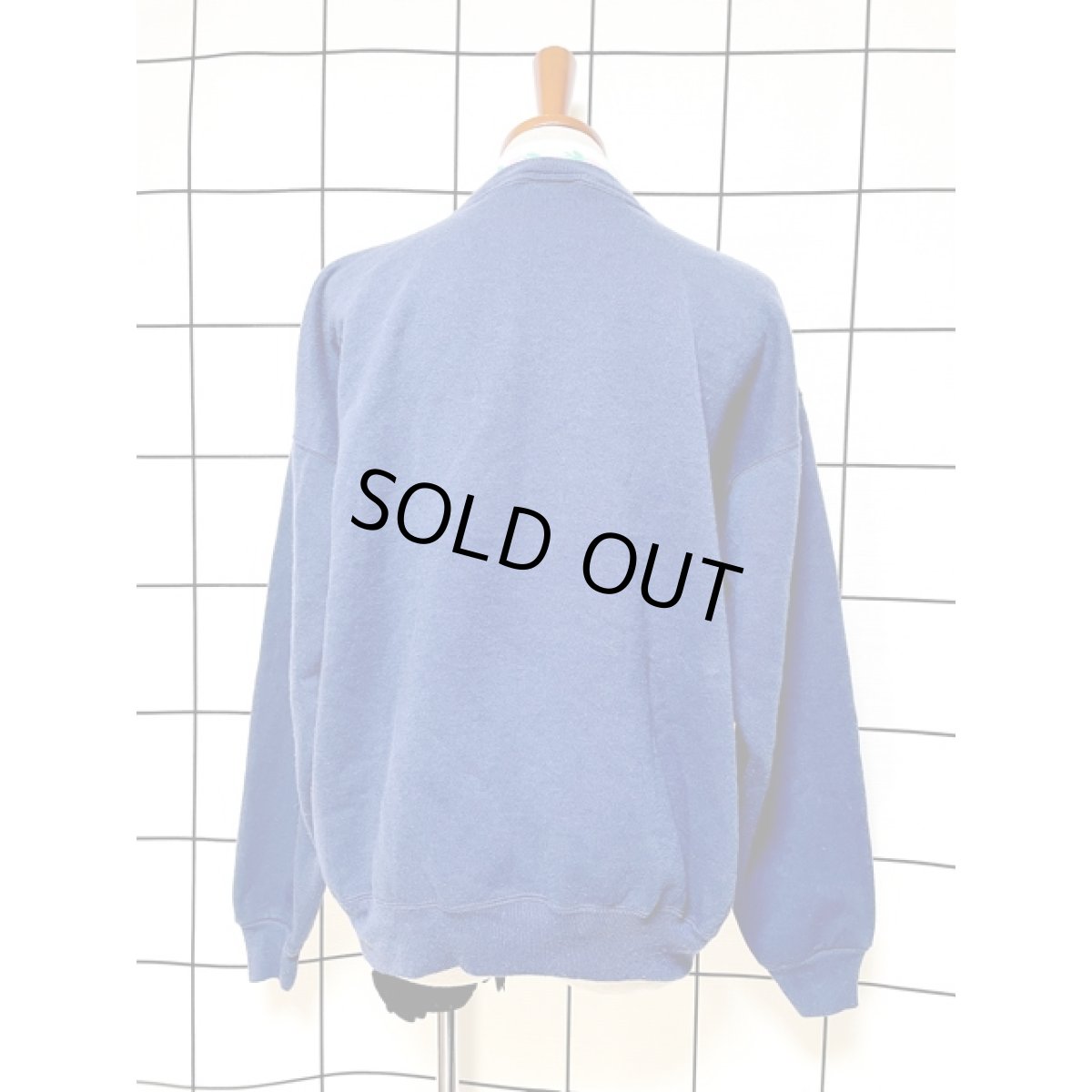 画像2: ネコ 猫 コーヒーカップ ハート ハイネック ネイビー Ｍorningsun レトロ アメリカ古着 ヴィンテージスウェット (2)