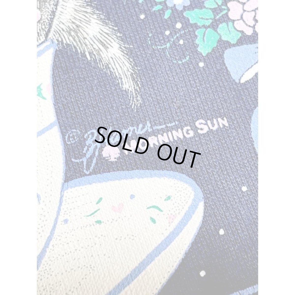 画像13: ネコ 猫 コーヒーカップ ハート ハイネック ネイビー Ｍorningsun レトロ アメリカ古着 ヴィンテージスウェット (13)