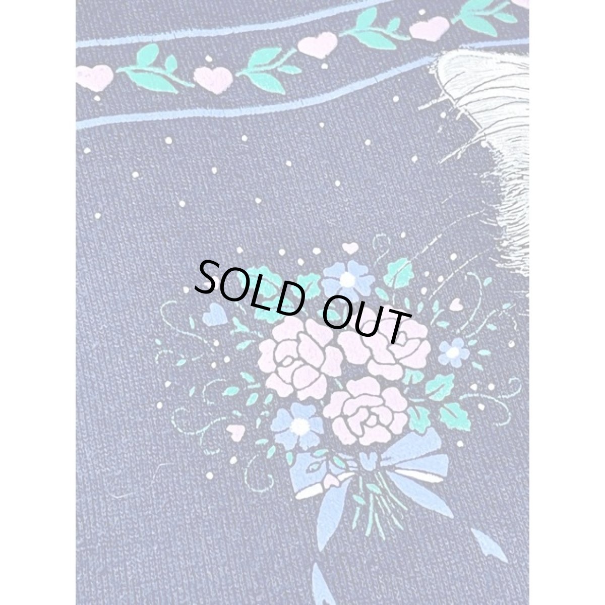 画像12: ネコ 猫 コーヒーカップ ハート ハイネック ネイビー Ｍorningsun レトロ アメリカ古着 ヴィンテージスウェット (12)