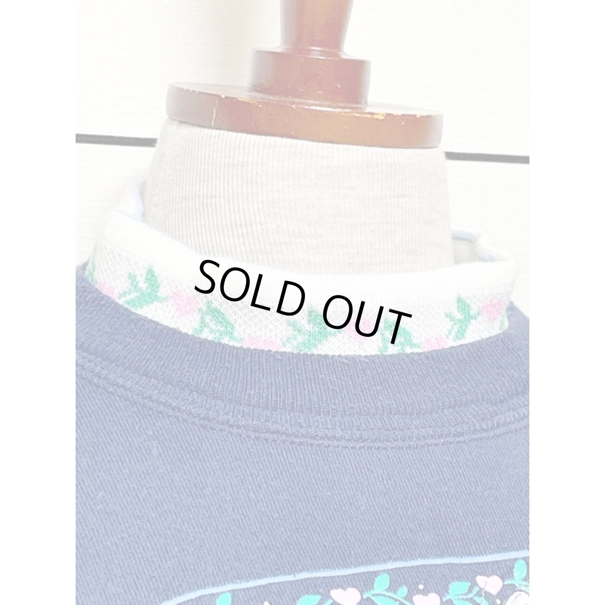 画像6: ネコ 猫 コーヒーカップ ハート ハイネック ネイビー Ｍorningsun レトロ アメリカ古着 ヴィンテージスウェット (6)