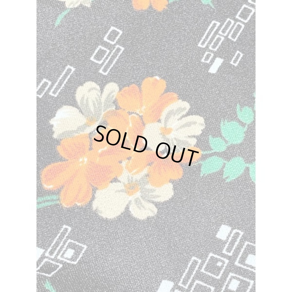 画像13: フランス古着 花柄 スクエア スタンドカラー ブラウン レトロ ヨーロッパ ヴィンテージワンピース  (13)