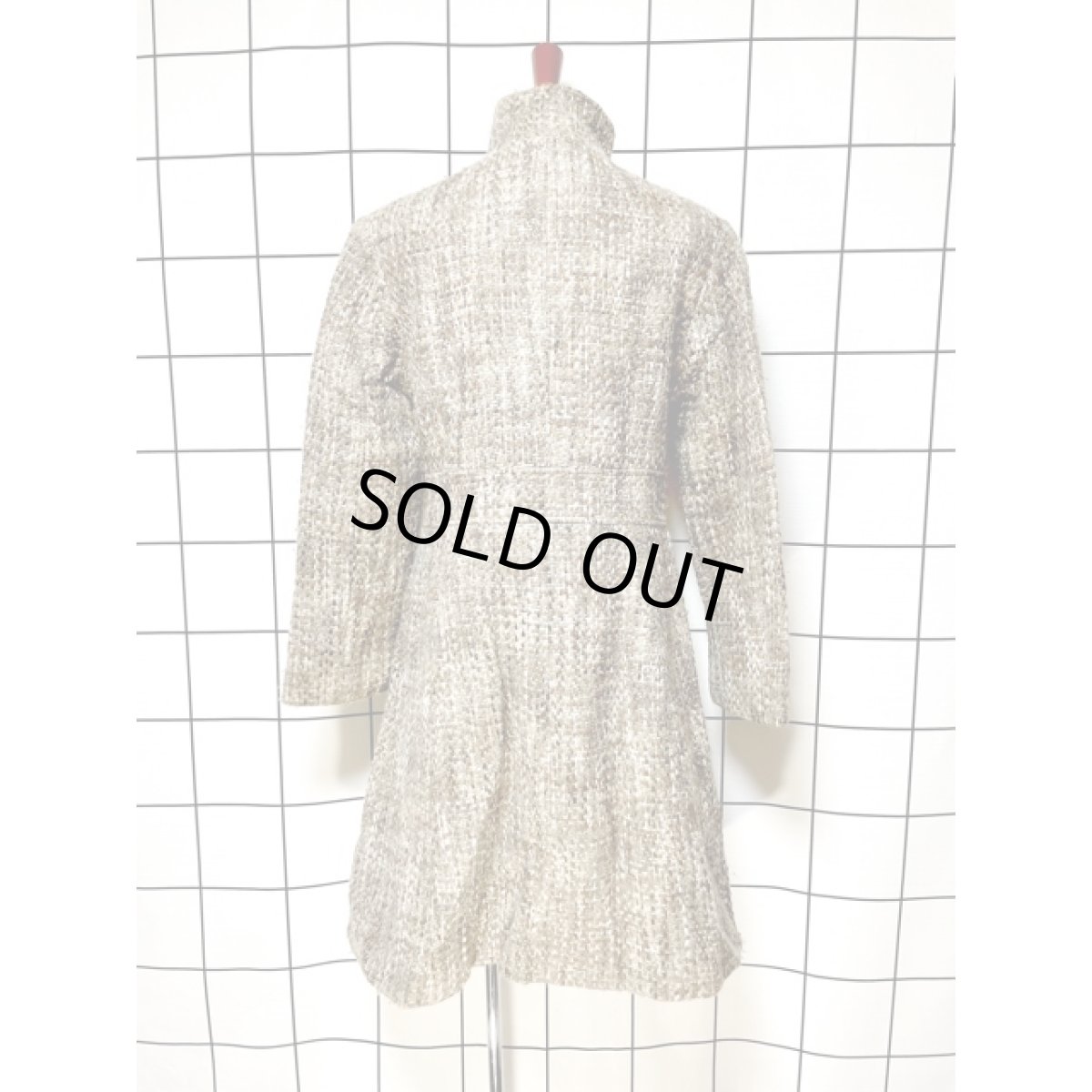 画像2: ツイード ハイネック ヨーロッパ古着 ヴィンテージコート (2)