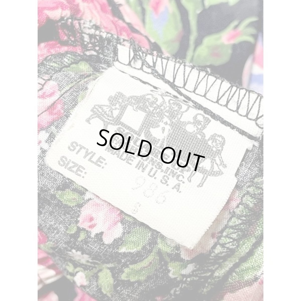 画像13: 花柄切り替えし レース装飾 ウエストゴム ガーリー アメリカ古着 ヴィンテージサーキュラースカート (13)