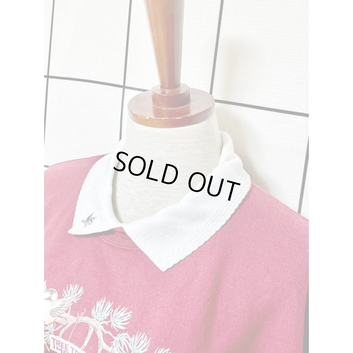 画像4: 鳥 巣箱 刺繍入り襟付き バックプリント Ｍorningsun レトロ アメリカ古着 ヴィンテージスウェット (4)