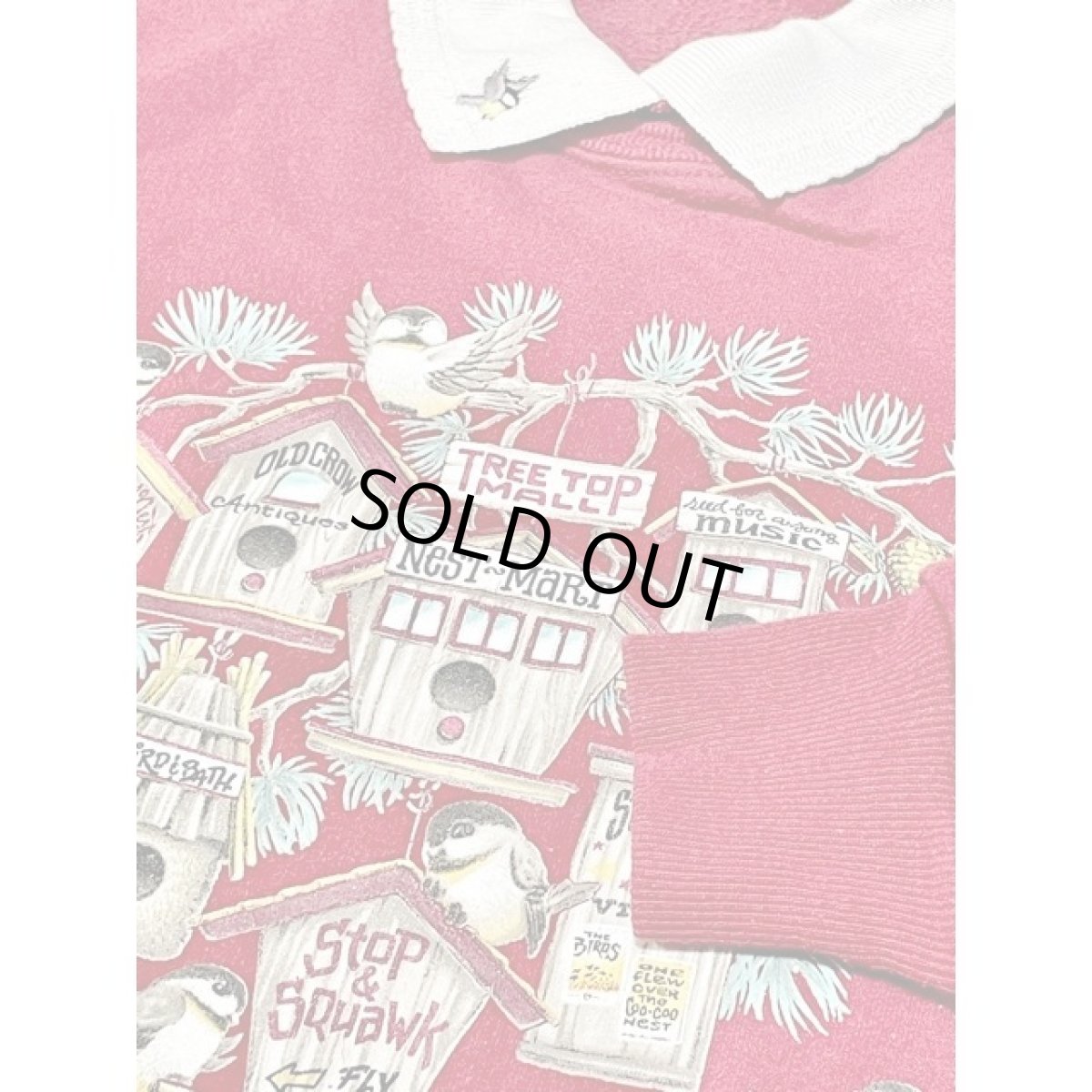 画像10: 鳥 巣箱 刺繍入り襟付き バックプリント Ｍorningsun レトロ アメリカ古着 ヴィンテージスウェット (10)