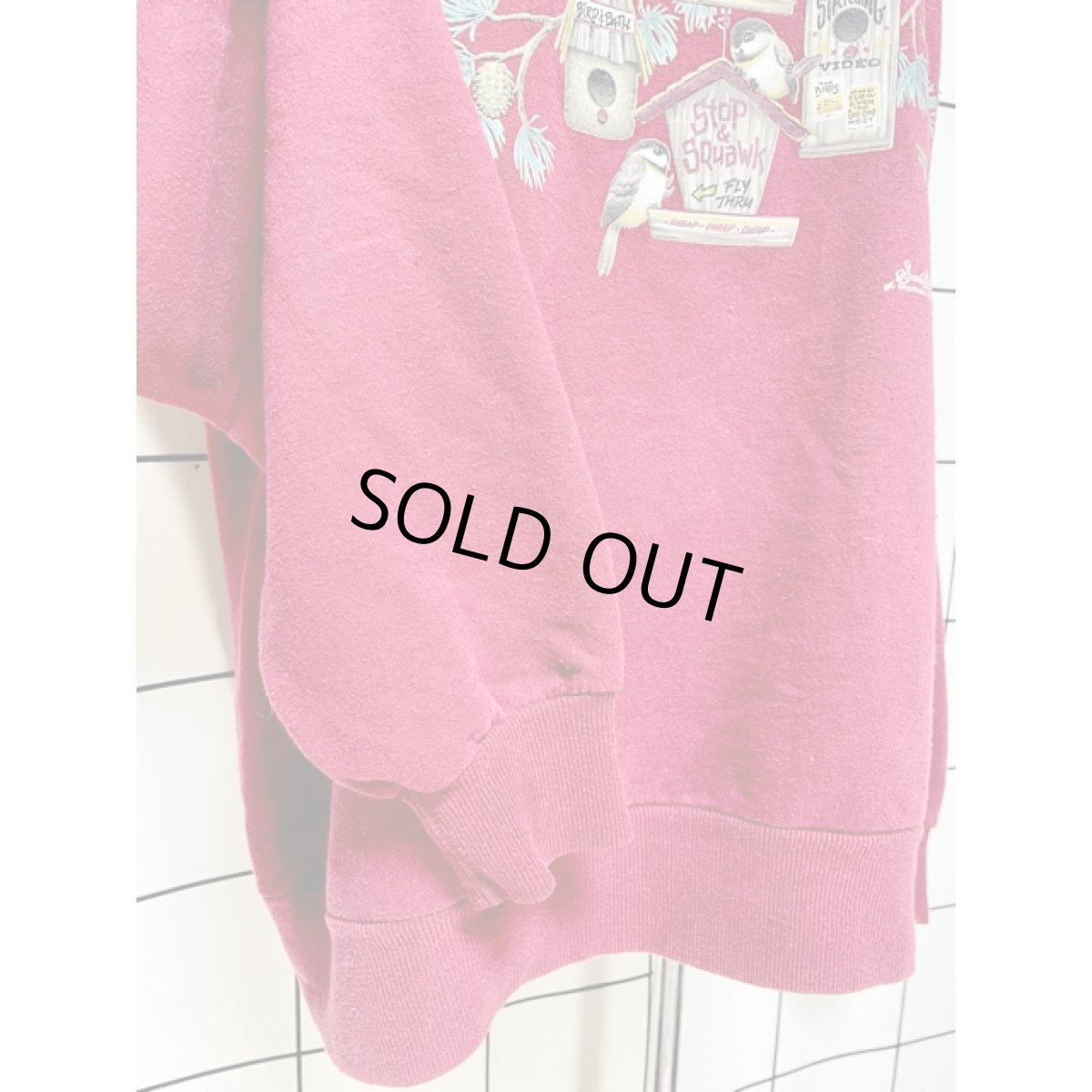 画像9: 鳥 巣箱 刺繍入り襟付き バックプリント Ｍorningsun レトロ アメリカ古着 ヴィンテージスウェット (9)