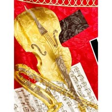 画像3: 楽器 楽譜 レトロアンティーク ヴィンテージスカーフ USA (3)