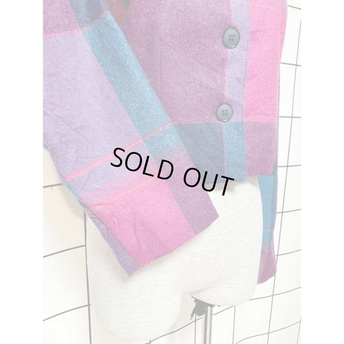 画像7: チェック柄 ショート丈 スタンドカラー UNIONMADE レトロ アメリカ古着 ヴィンテージジャケット (7)