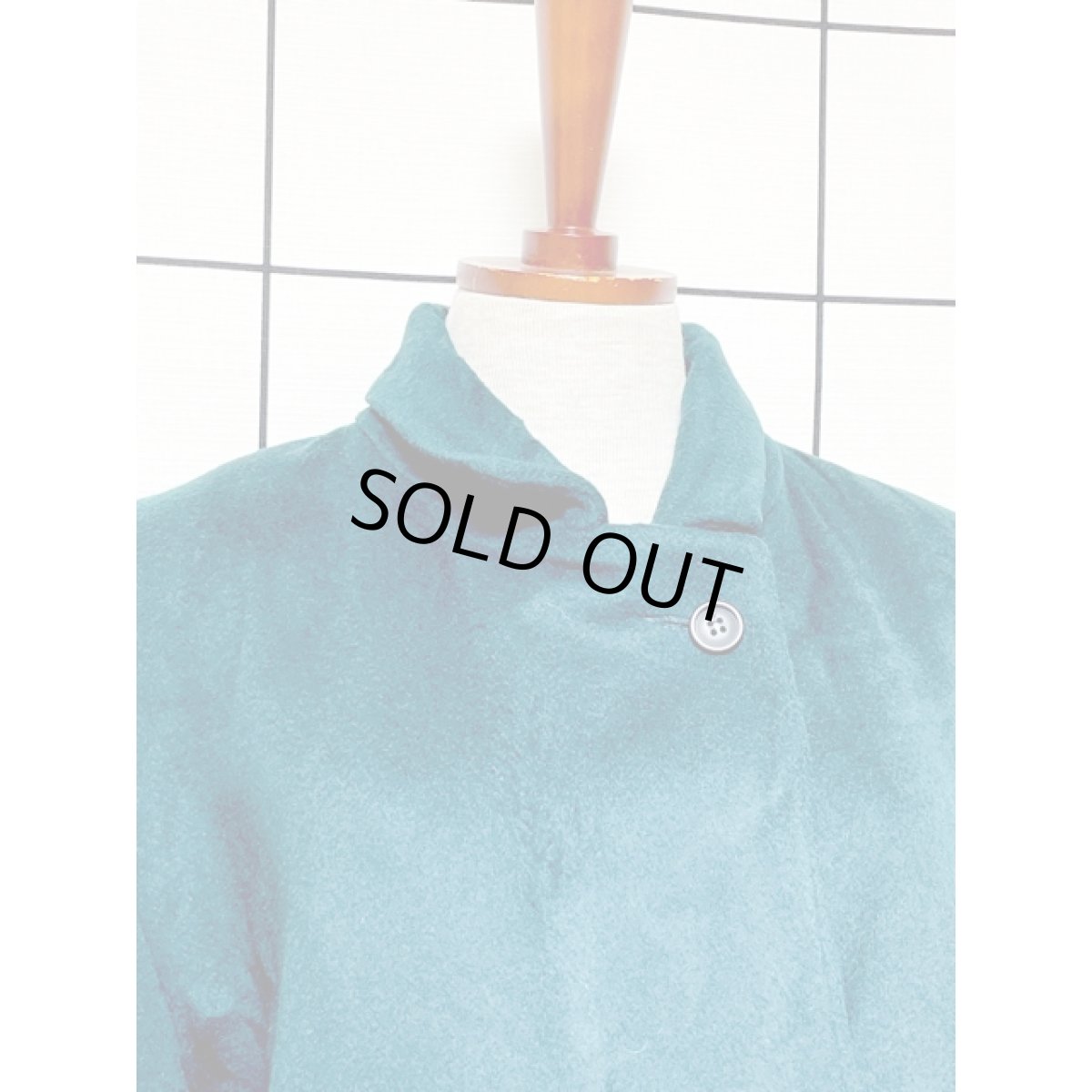 画像5: 濃いめのグリーン ウール レトロ アメリカ古着 ヴィンテージコート (5)