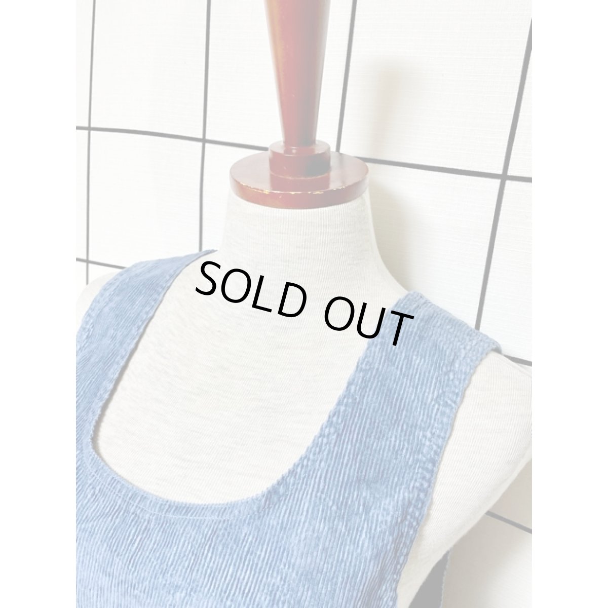 画像5: コーデュロイ ノースリーブ レトロ アメリカ古着 ヴィンテージジャンパースカート (5)