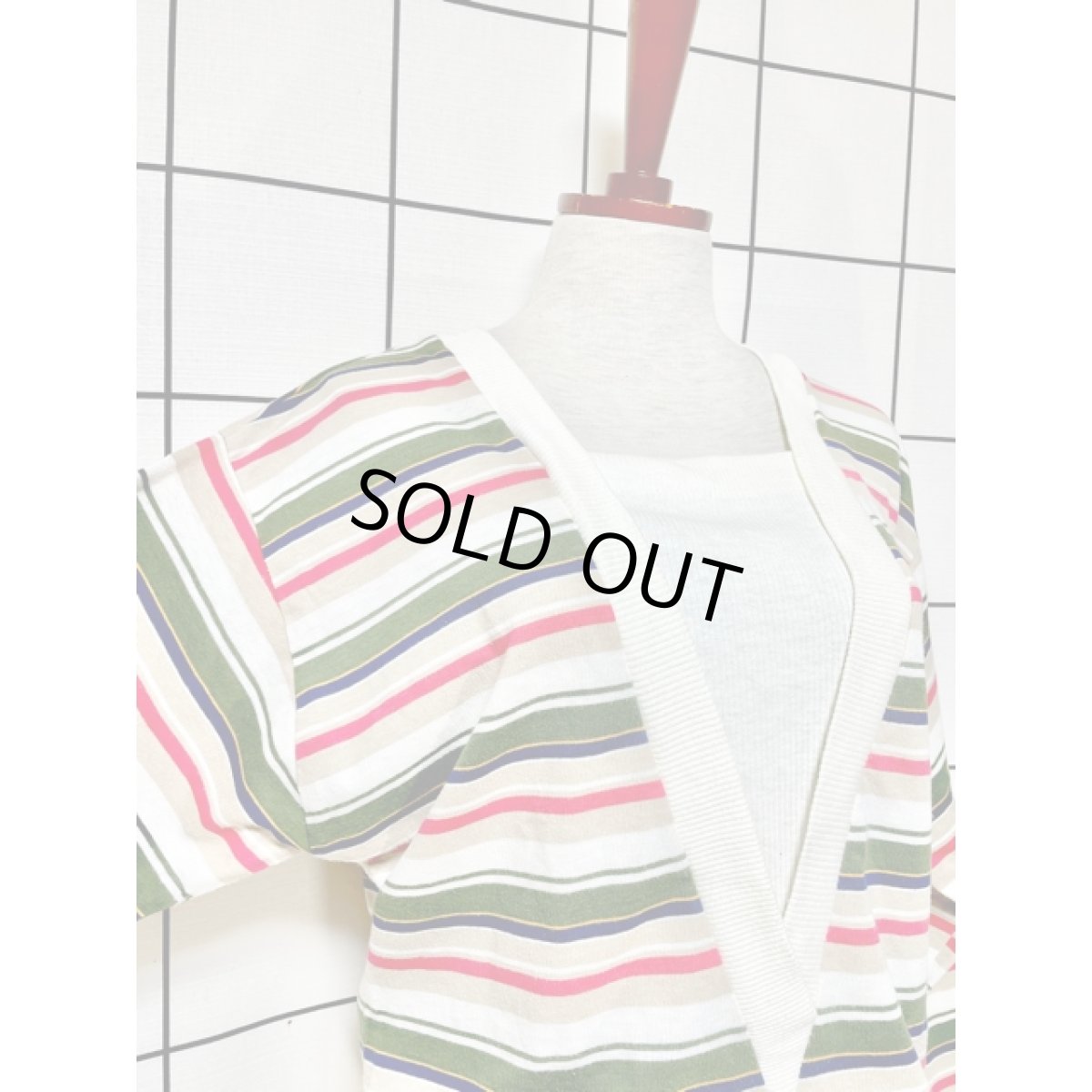 画像6: ボーダー プルオーバー レトロ アメリカ古着 シャツ ヴィンテージトップス (6)