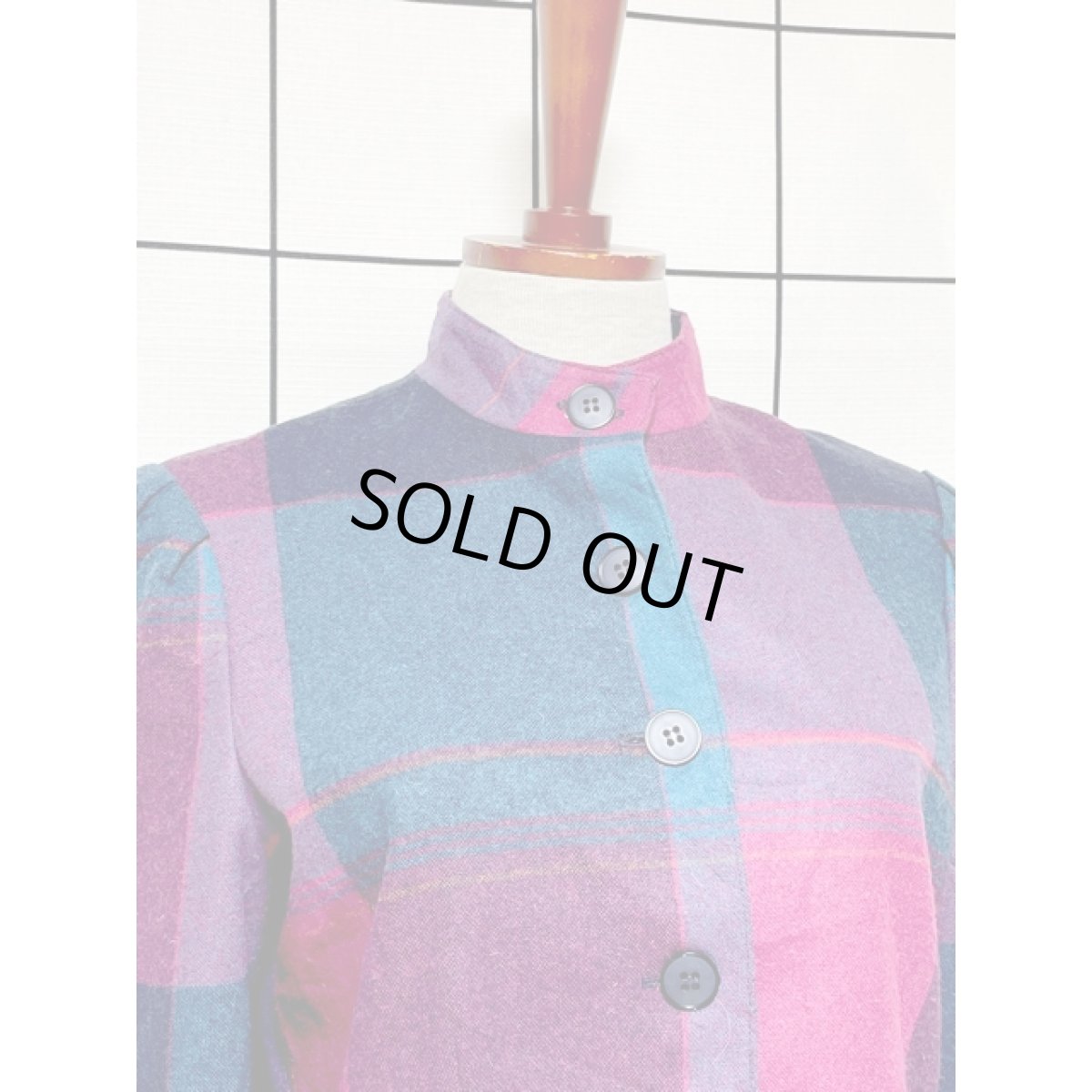 画像5: チェック柄 ショート丈 スタンドカラー UNIONMADE レトロ アメリカ古着 ヴィンテージジャケット (5)