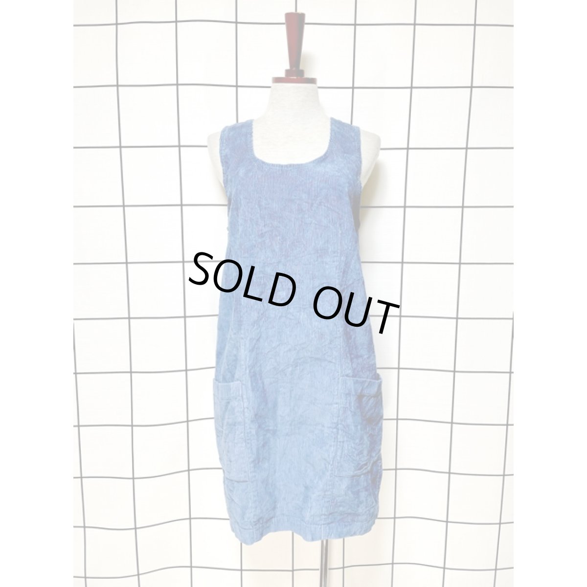 画像1: コーデュロイ ノースリーブ レトロ アメリカ古着 ヴィンテージジャンパースカート (1)