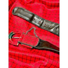 画像12: ベルトセット チェック柄 ウール レッド 赤 ディアンドル チロルスカート ドイツ民族衣装 (12)
