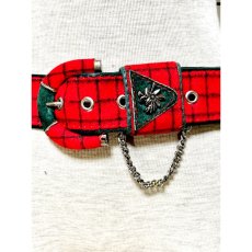 画像10: ベルトセット チェック柄 ウール レッド 赤 ディアンドル チロルスカート ドイツ民族衣装 (10)