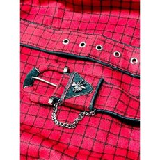画像11: ベルトセット チェック柄 ウール レッド 赤 ディアンドル チロルスカート ドイツ民族衣装 (11)
