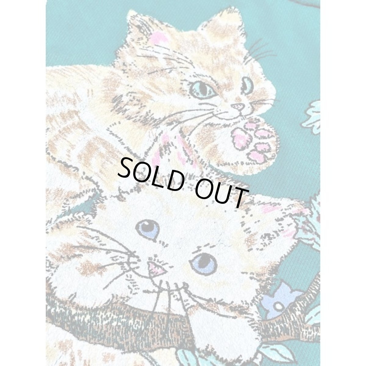 画像10: ネコ 猫 タートルネック  グリーン レトロ アメリカ古着 ヴィンテージスウェット (10)