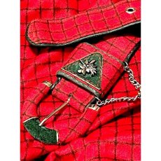 画像13: ベルトセット チェック柄 ウール レッド 赤 ディアンドル チロルスカート ドイツ民族衣装 (13)