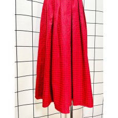 画像3: ベルトセット チェック柄 ウール レッド 赤 ディアンドル チロルスカート ドイツ民族衣装 (3)