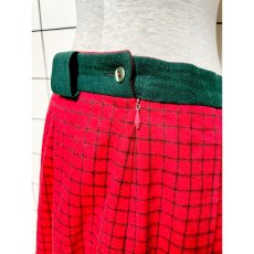 画像7: ベルトセット チェック柄 ウール レッド 赤 ディアンドル チロルスカート ドイツ民族衣装 (7)