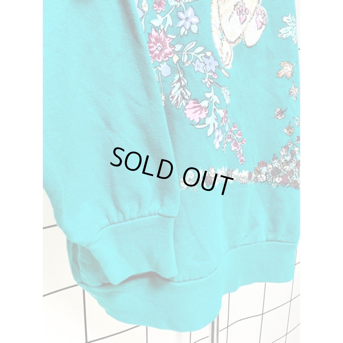 画像8: ネコ 猫 タートルネック  グリーン レトロ アメリカ古着 ヴィンテージスウェット (8)