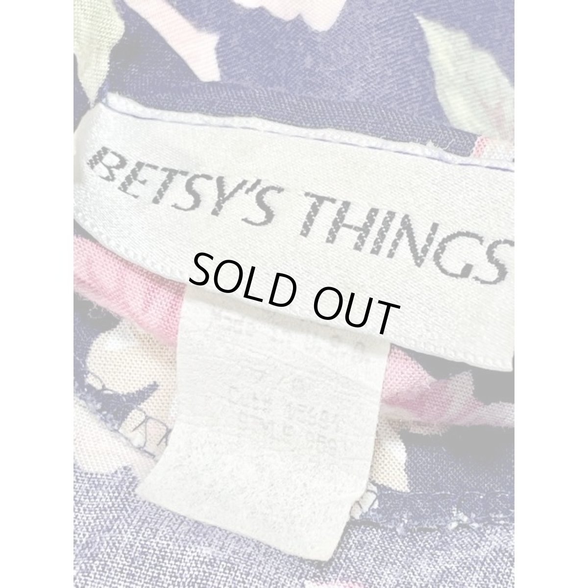 画像14: レース襟 花柄 ネイビー ウエストゴム アメリカ古着 ヴィンテージワンピース  (14)