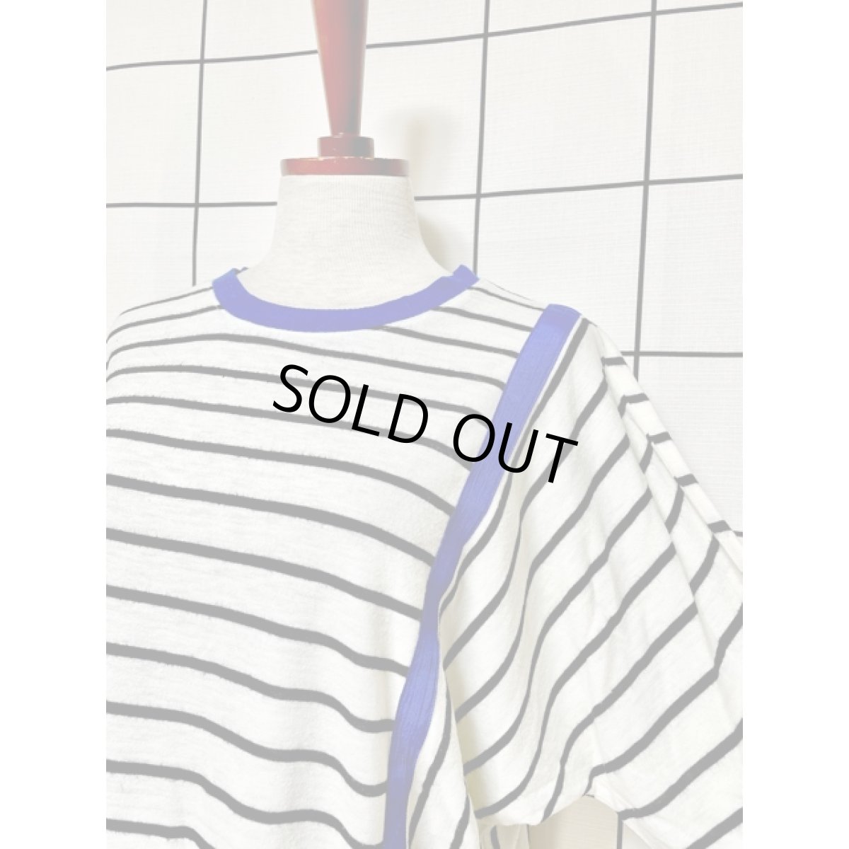 画像5: ボーダー ホワイト ブラック ブルー プルオーバー アメリカ古着 ニットトップス (5)