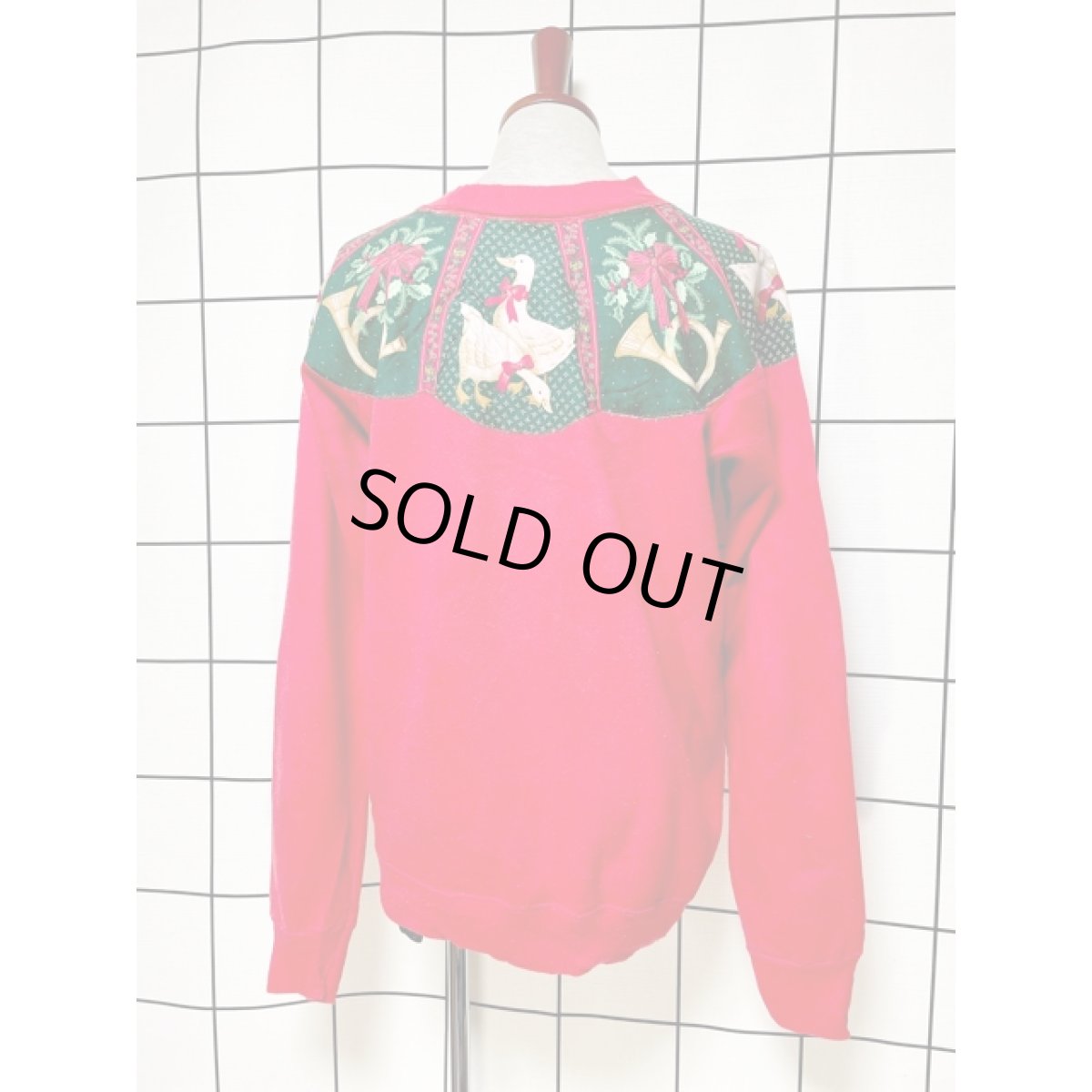 画像2: ダック リボン 90ｓ レッド レトロ アメリカ古着 ヴィンテージスウェット (2)