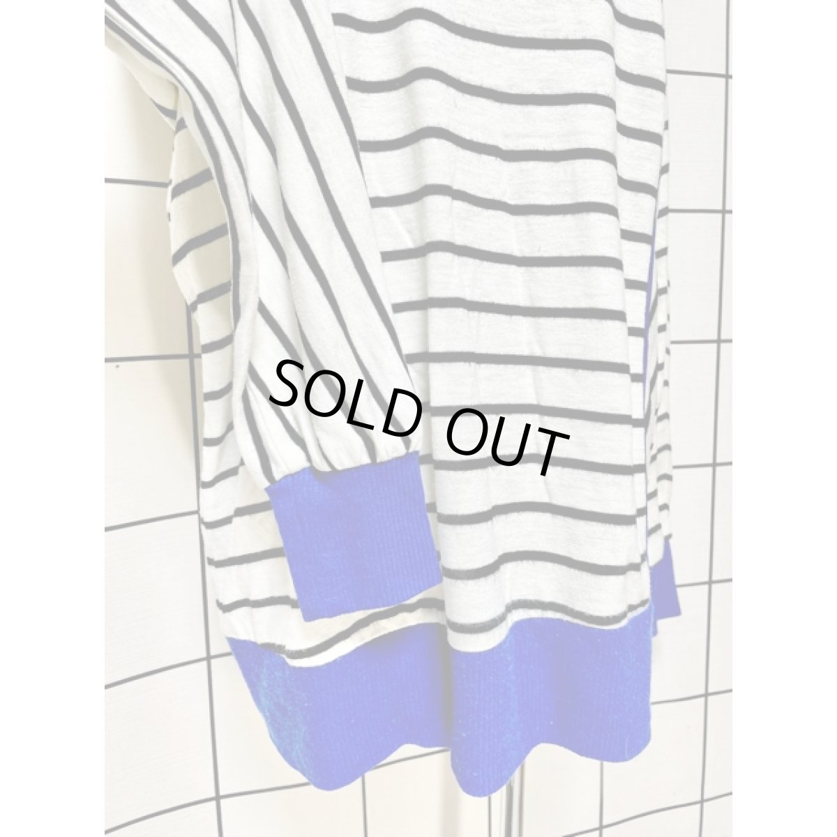 画像6: ボーダー ホワイト ブラック ブルー プルオーバー アメリカ古着 ニットトップス (6)