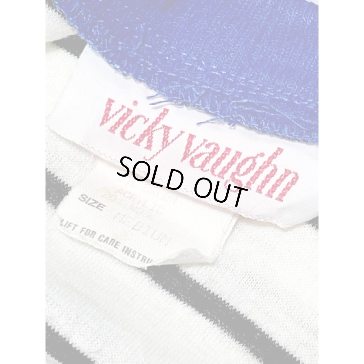 画像10: ボーダー ホワイト ブラック ブルー プルオーバー アメリカ古着 ニットトップス (10)